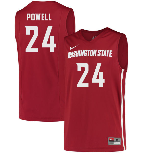 Washington State Cougars #24 Justin Powell College Basketball Jerseys Sale-Crimson
